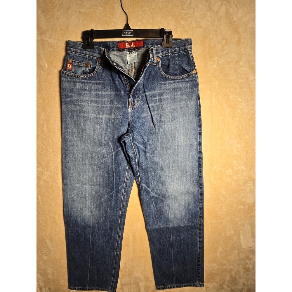 VTG GUESS USA Women's Jeans S. 32 High Rise Blue Denim Y2k  Red Label 90s  234